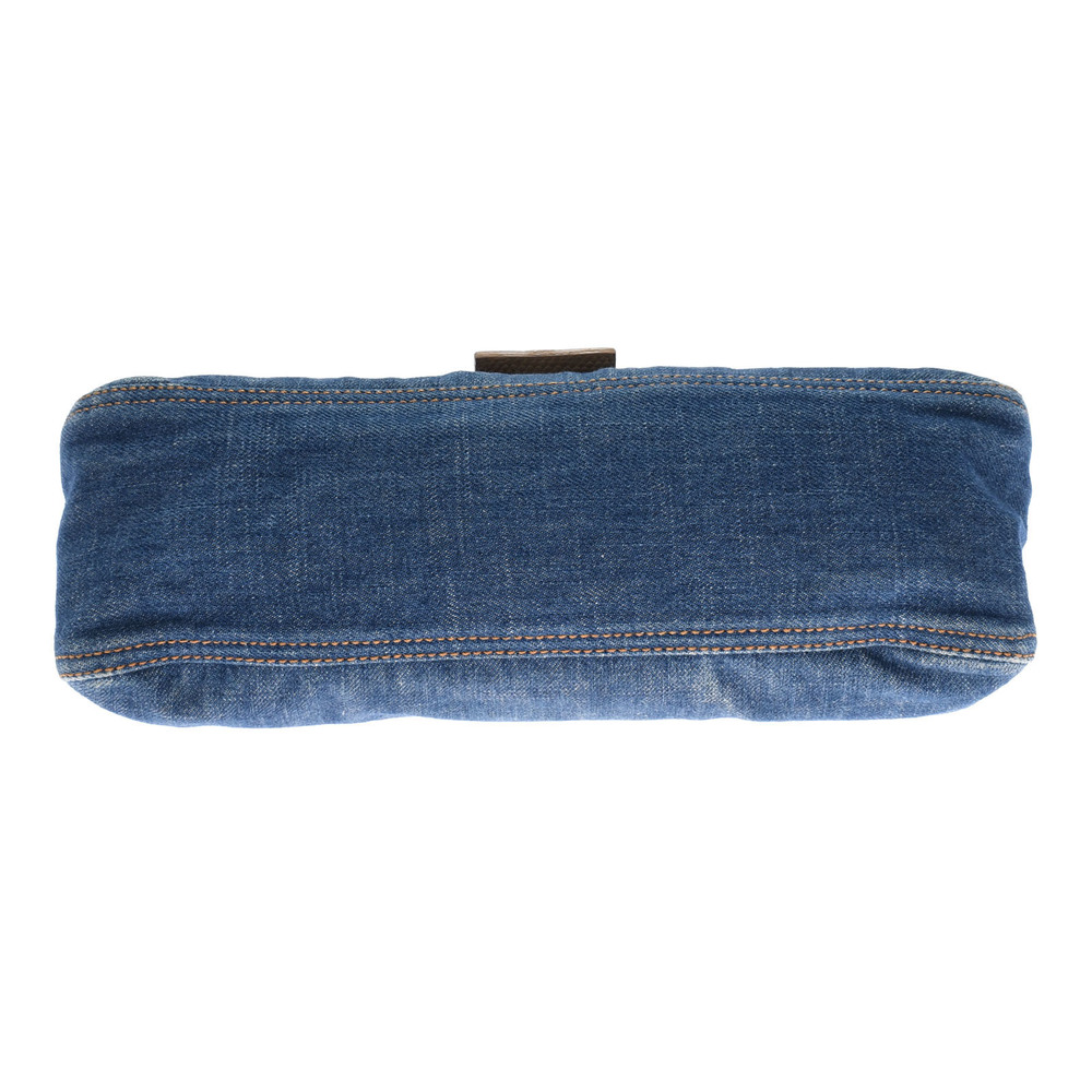 Fendi Mamma Baguette Shoulder Handbag Denim Blue - Picture 4 of 11